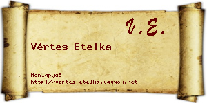 Vértes Etelka névjegykártya